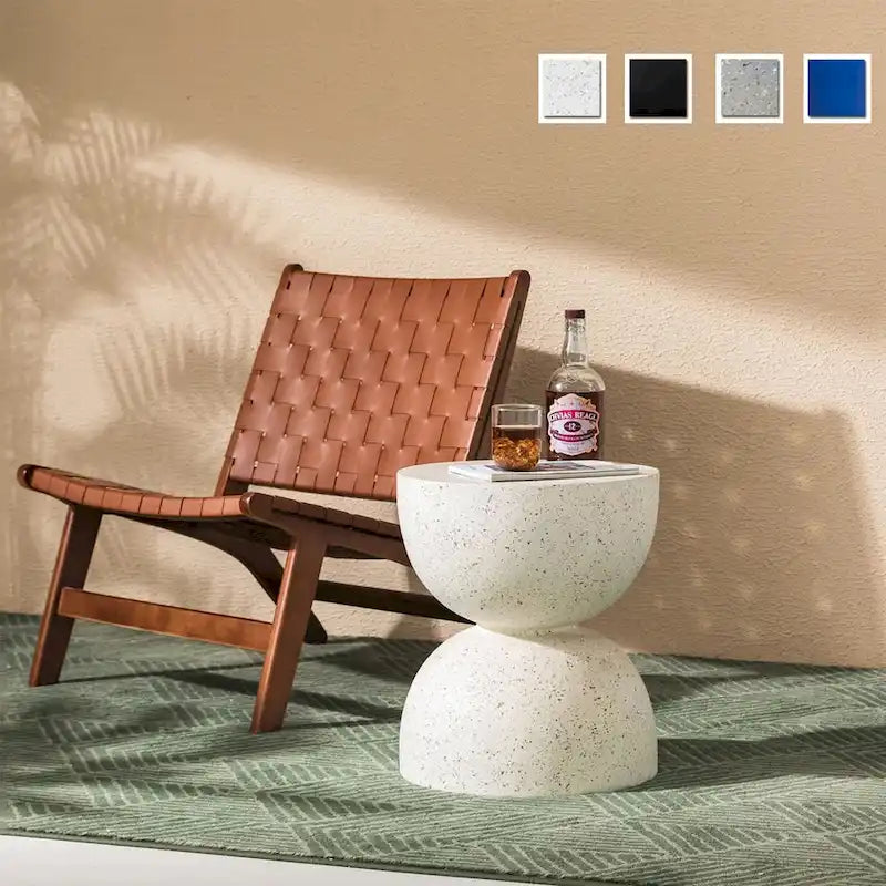 Glitzhome 18H Modern MGO Faux Terrazzo Garden Stool Planter Stand - 15.75L X 15.75W X 17.75H