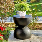 Glitzhome 18H Tabouret de jardin moderne en Faux Terrazzo MGO Support de jardinière - 15.75L X 15.75W X 17.75H