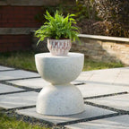 Glitzhome 18H Tabouret de jardin moderne en Faux Terrazzo MGO Support de jardinière - 15.75L X 15.75W X 17.75H