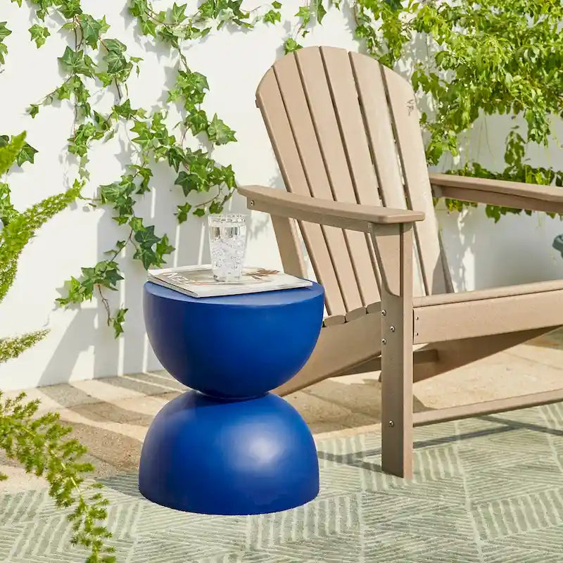 Glitzhome 18H Tabouret de jardin moderne en Faux Terrazzo MGO Support de jardinière - 15.75L X 15.75W X 17.75H