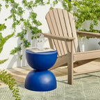 Glitzhome 18H Tabouret de jardin moderne en Faux Terrazzo MGO Support de jardinière - 15.75L X 15.75W X 17.75H