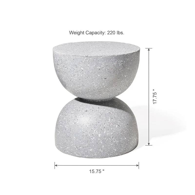 Glitzhome 18H Tabouret de jardin moderne en Faux Terrazzo MGO Support de jardinière - 15.75L X 15.75W X 17.75H