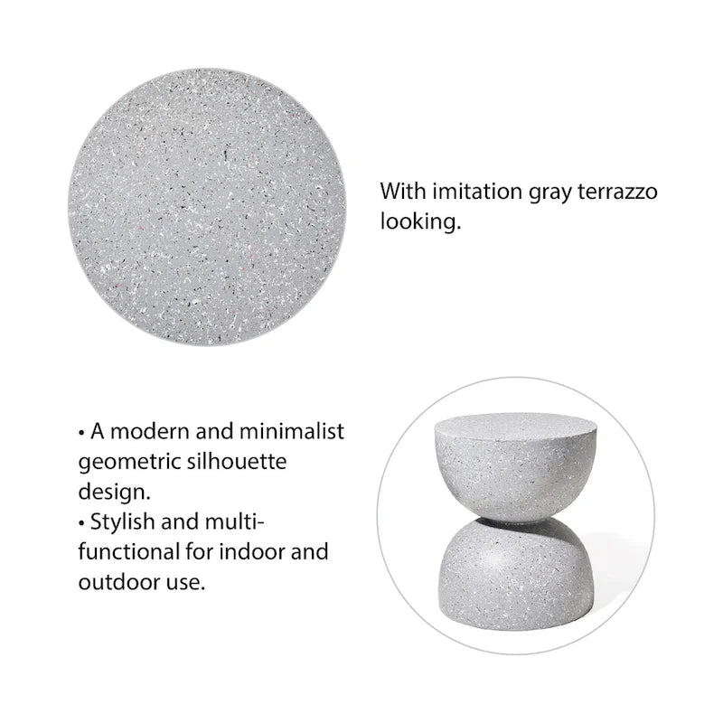 Glitzhome 18H Tabouret de jardin moderne en Faux Terrazzo MGO Support de jardinière - 15.75L X 15.75W X 17.75H