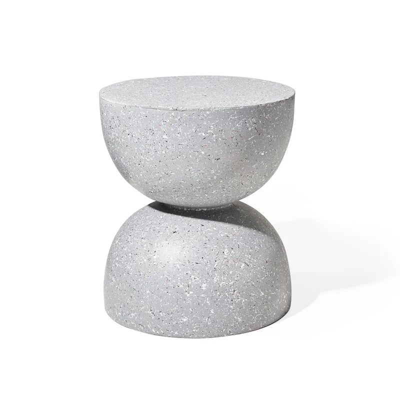 Glitzhome 18H Tabouret de jardin moderne en Faux Terrazzo MGO Support de jardinière - 15.75L X 15.75W X 17.75H