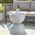 Glitzhome 18H Tabouret de jardin moderne en Faux Terrazzo MGO Support de jardinière - 15.75L X 15.75W X 17.75H