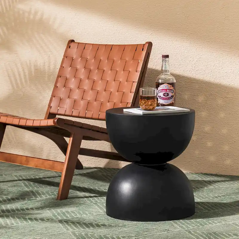 Glitzhome 18H Tabouret de jardin moderne en Faux Terrazzo MGO Support de jardinière - 15.75L X 15.75W X 17.75H