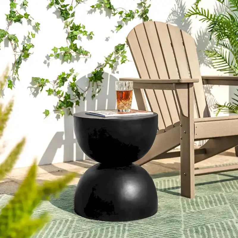 Glitzhome 18H Tabouret de jardin moderne en Faux Terrazzo MGO Support de jardinière - 15.75L X 15.75W X 17.75H
