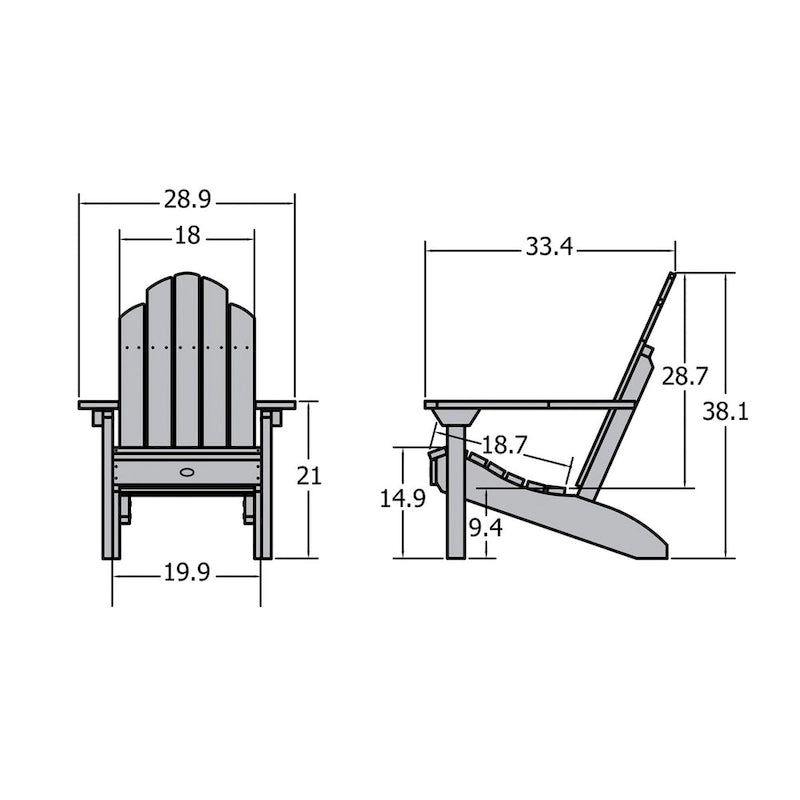 Chaise Adirondack classique Westport.