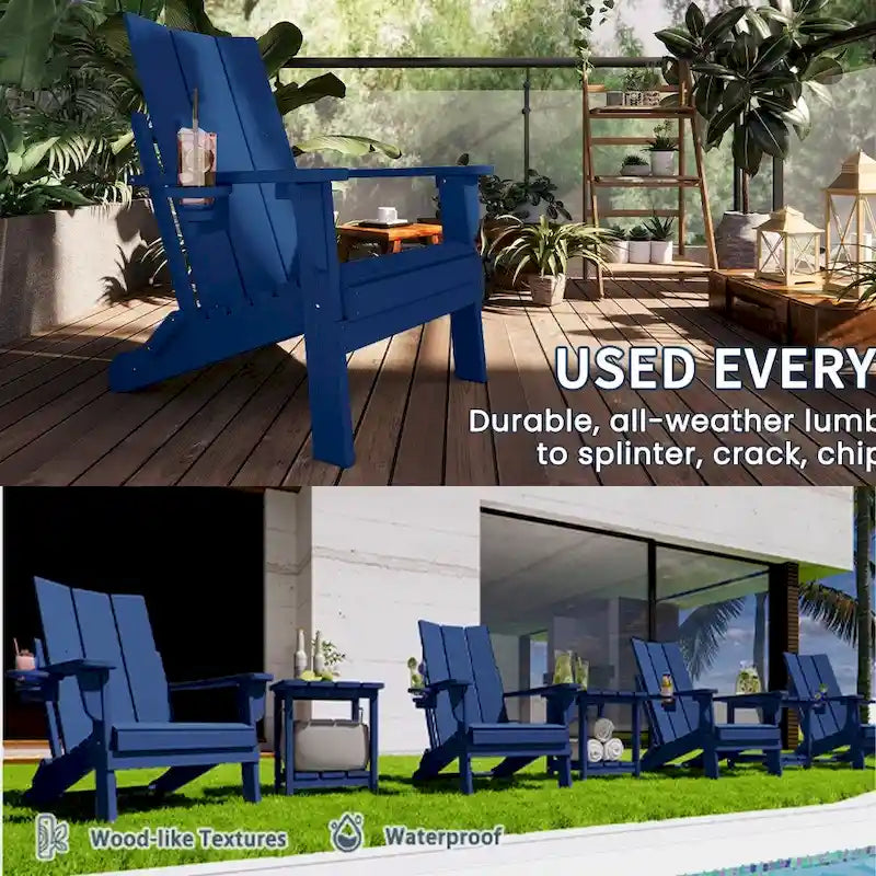 Chaise Adirondack d'extérieur toutes saisons en poly Polydun - Pliable