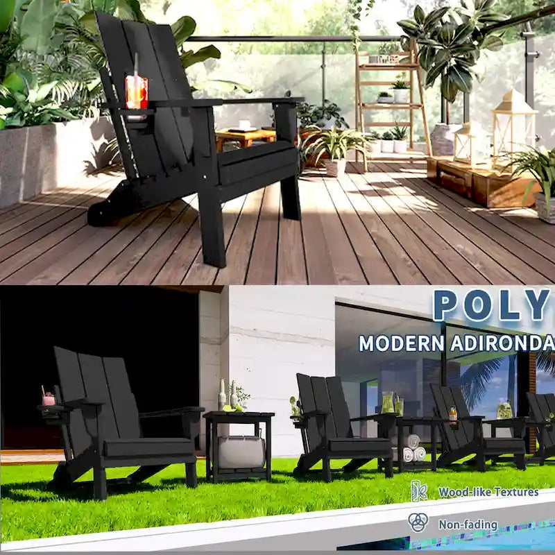 Chaise Adirondack d'extérieur toutes saisons en poly Polydun - Pliable