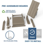 Chaise Adirondack d'extérieur toutes saisons en poly Polydun - Pliable
