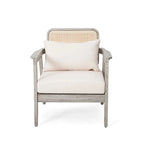 Fauteuil de jardin club en bois d'acacia, mobilier de jardin, coussin épais imperméable pour porche, jardin, cour arrière