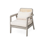 Fauteuil de jardin club en bois d'acacia, mobilier de jardin, coussin épais imperméable pour porche, jardin, cour arrière