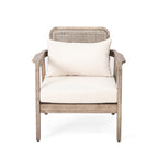 Fauteuil de jardin club en bois d'acacia, mobilier de jardin, coussin épais imperméable pour porche, jardin, cour arrière