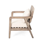 Fauteuil de jardin club en bois d'acacia, mobilier de jardin, coussin épais imperméable pour porche, jardin, cour arrière