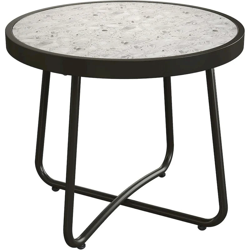 Table d'appoint d'extérieur ronde de 18 ou 28 po