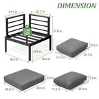 Canapé d'angle en aluminium Pellebant avec coussins