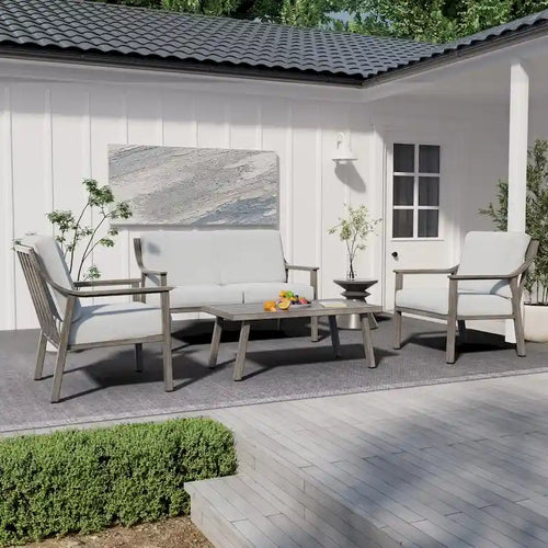 Table basse d'extérieur en aluminium monobloc pour terrasse