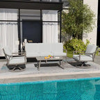 Table basse d'extérieur en aluminium monobloc pour terrasse