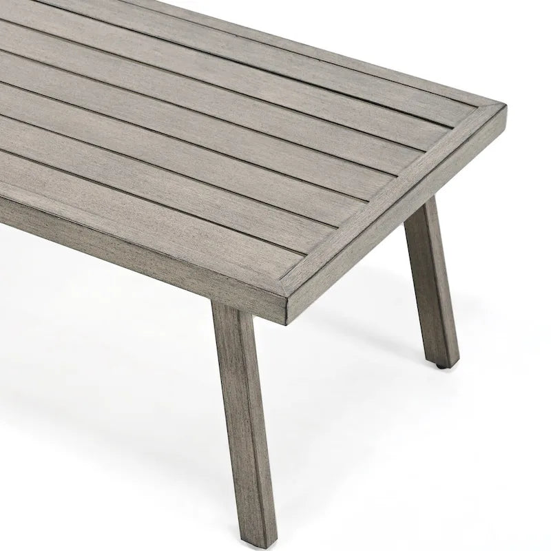 Table basse d'extérieur en aluminium monobloc pour terrasse