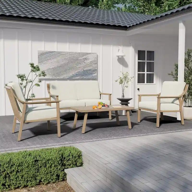 Table basse d'extérieur en aluminium monobloc pour terrasse