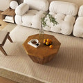 Élégance moderne au charme classique, table basse octogonale en bois massif de 80 cm pour salon ou chambre à coucher