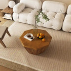 Élégance moderne au charme classique, table basse octogonale en bois massif de 80 cm pour salon ou chambre à coucher