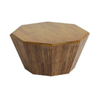 Élégance moderne au charme classique, table basse octogonale en bois massif de 80 cm pour salon ou chambre à coucher
