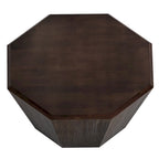 Élégance moderne au charme classique, table basse octogonale en bois massif de 80 cm pour salon ou chambre à coucher