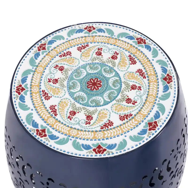 Table d'appoint Azalea en fer ajouré, pour l'intérieur et l'extérieur, par Christopher Knight Home