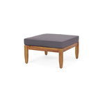 Table basse Sloane d'extérieur en bois d'acacia avec pouf, par Christopher Knight Home