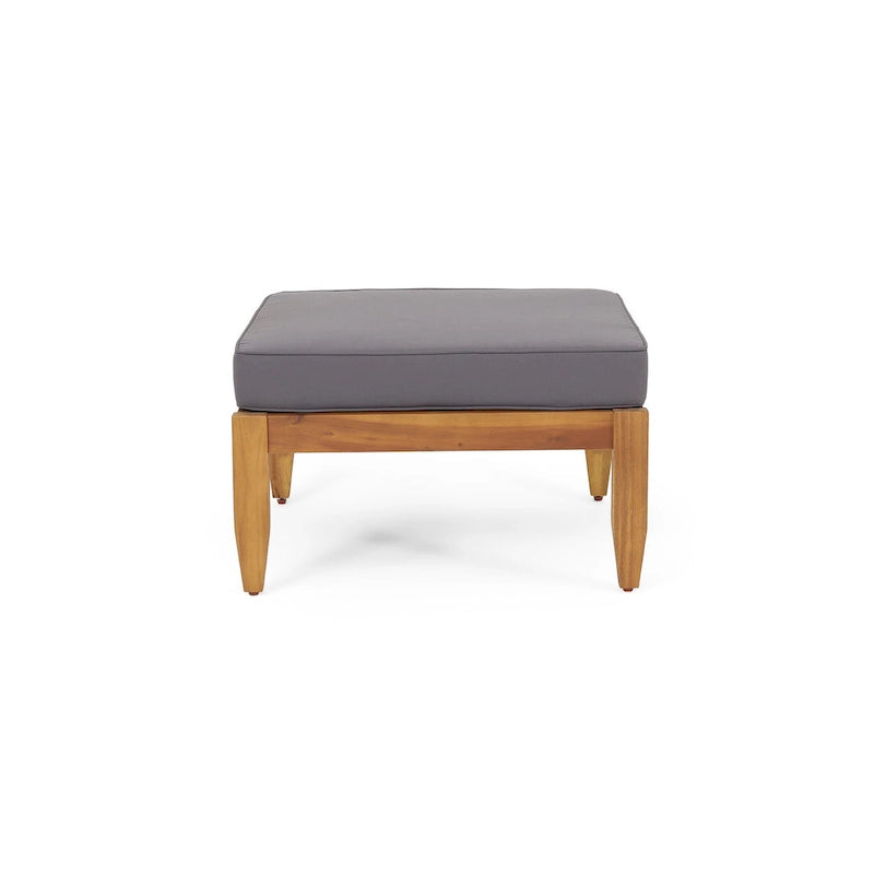 Table basse Sloane d'extérieur en bois d'acacia avec pouf, par Christopher Knight Home