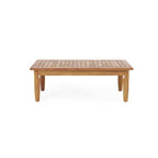 Table basse Sloane d'extérieur en bois d'acacia avec pouf, par Christopher Knight Home