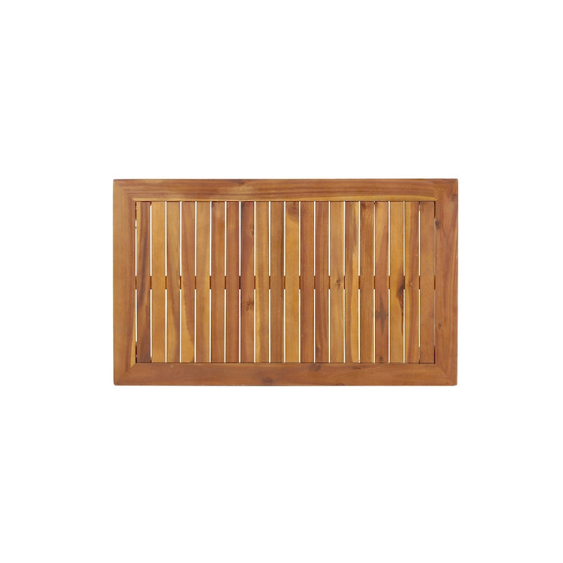 Table basse Sloane d'extérieur en bois d'acacia avec pouf, par Christopher Knight Home