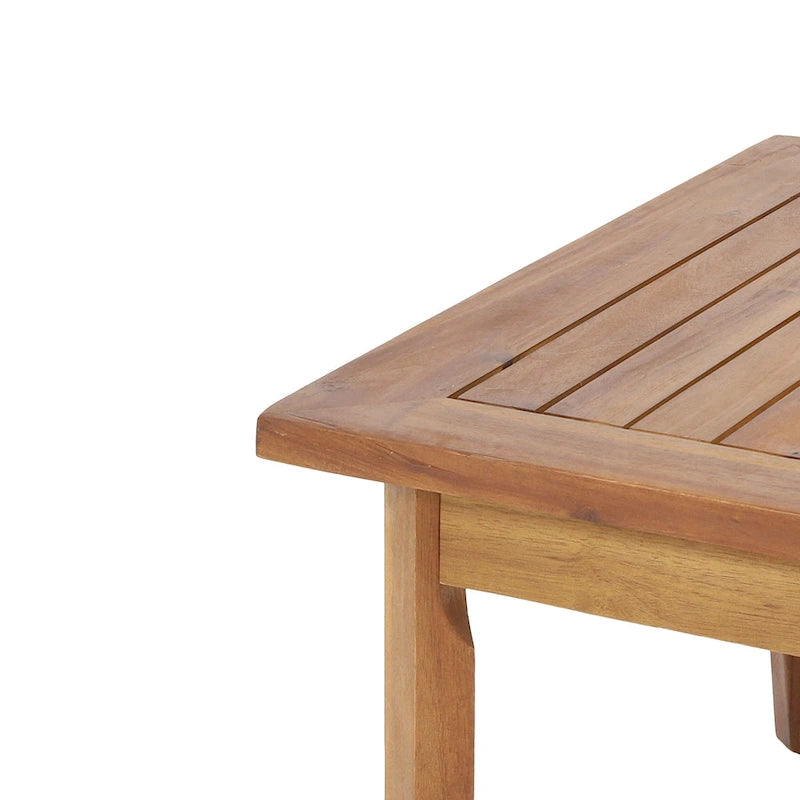 Table basse Sloane d'extérieur en bois d'acacia avec pouf, par Christopher Knight Home