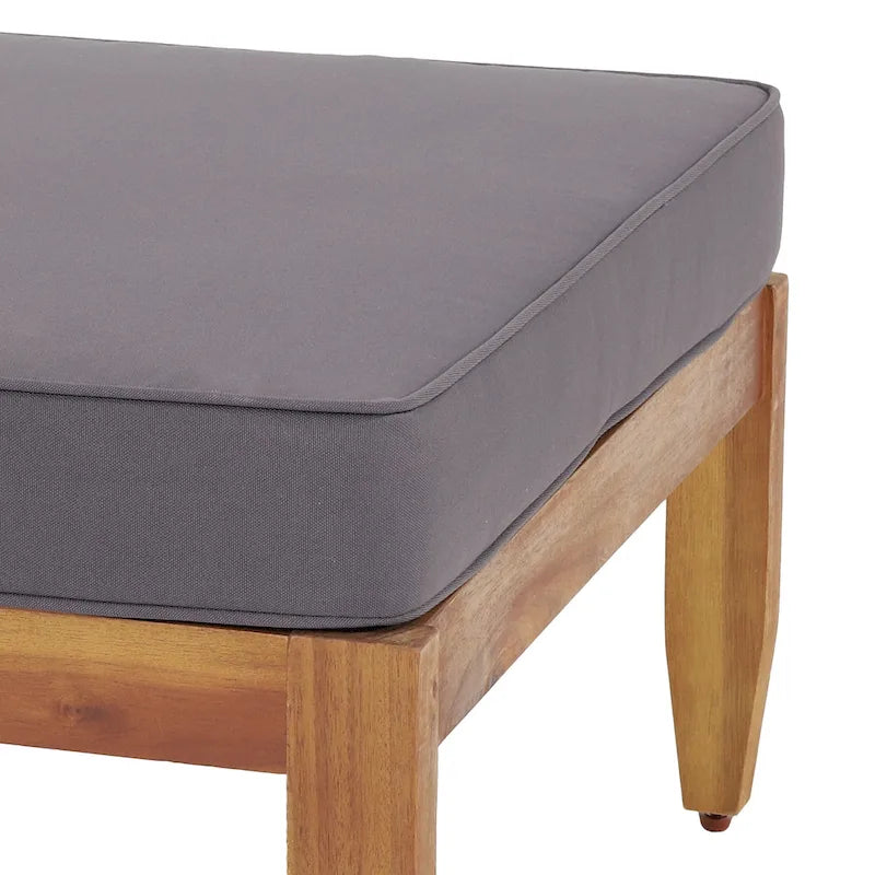 Table basse Sloane d'extérieur en bois d'acacia avec pouf, par Christopher Knight Home
