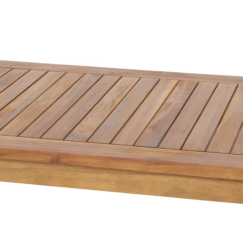 Table basse Sloane d'extérieur en bois d'acacia avec pouf, par Christopher Knight Home