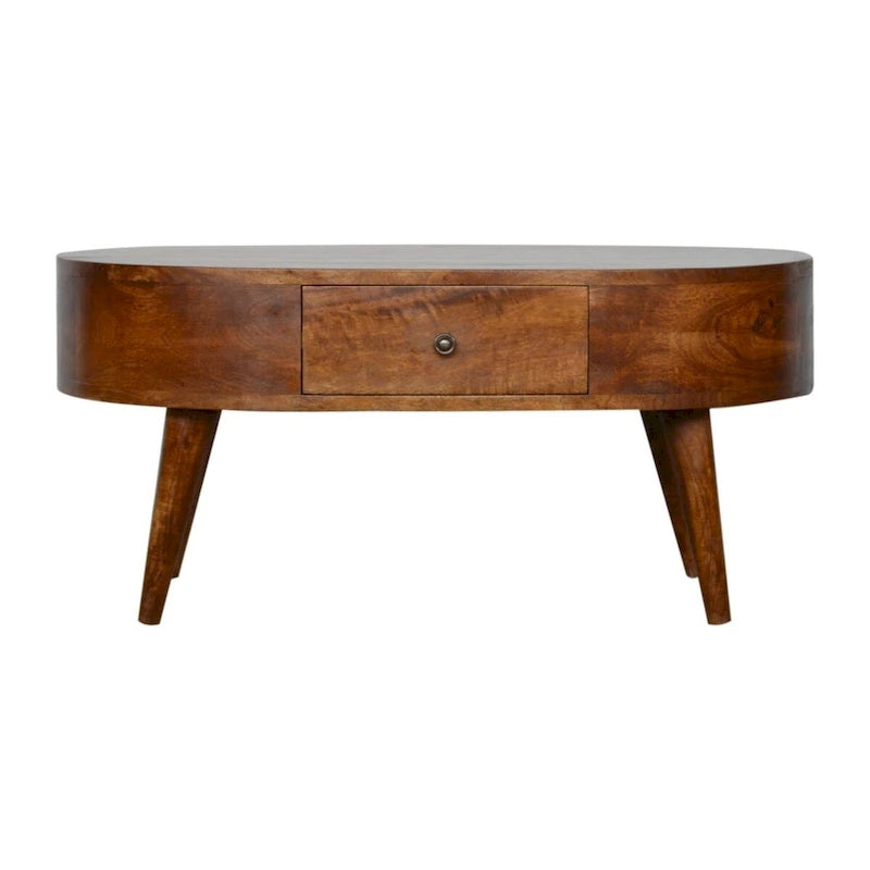 Artisan Furniture Solid Wood Chestnut Rounded Coffee Table