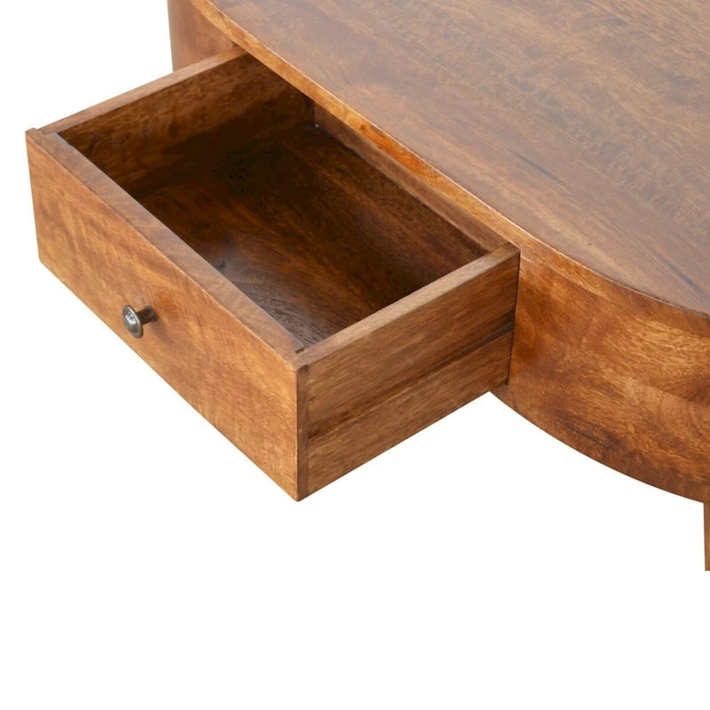Table Basse Ronde en Châtaignier Massif Artisan Furniture
