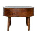 Table Basse Ronde en Châtaignier Massif Artisan Furniture