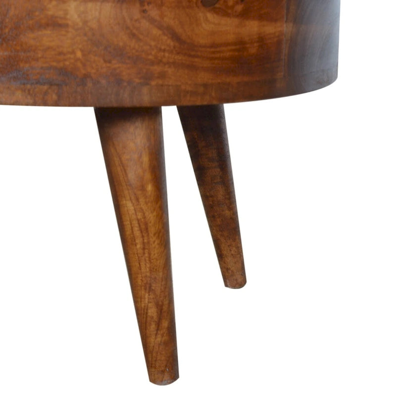 Table Basse Ronde en Châtaignier Massif Artisan Furniture