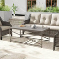 Table basse d'extérieur Cozywor pour patio, table rectangulaire en métal pour terrasse, véranda ou piscine, résistante aux intempéries