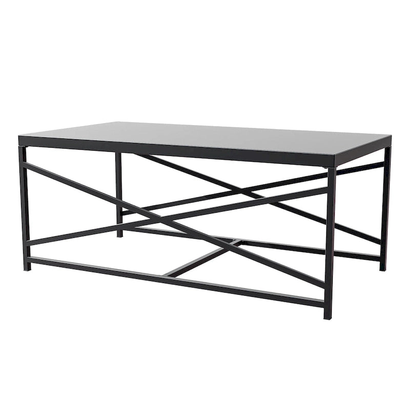 Cozywor Outdoor Patio Coffee Table, Outdoor Rectangular Metal Table for Deck, Porch, or Poolside, All-Weather-Resistance