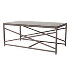 Table basse d'extérieur Cozywor pour patio, table rectangulaire en métal pour terrasse, véranda ou piscine, résistante aux intempéries