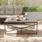 Table basse d'extérieur Cozywor pour patio, table rectangulaire en métal pour terrasse, véranda ou piscine, résistante aux intempéries