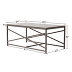 Table basse d'extérieur Cozywor pour patio, table rectangulaire en métal pour terrasse, véranda ou piscine, résistante aux intempéries