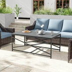 Table basse d'extérieur Cozywor pour patio, table rectangulaire en métal pour terrasse, véranda ou piscine, résistante aux intempéries