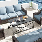 Table basse d'extérieur Cozywor pour patio, table rectangulaire en métal pour terrasse, véranda ou piscine, résistante aux intempéries