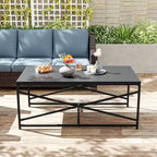Table basse d'extérieur Cozywor pour patio, table rectangulaire en métal pour terrasse, véranda ou piscine, résistante aux intempéries