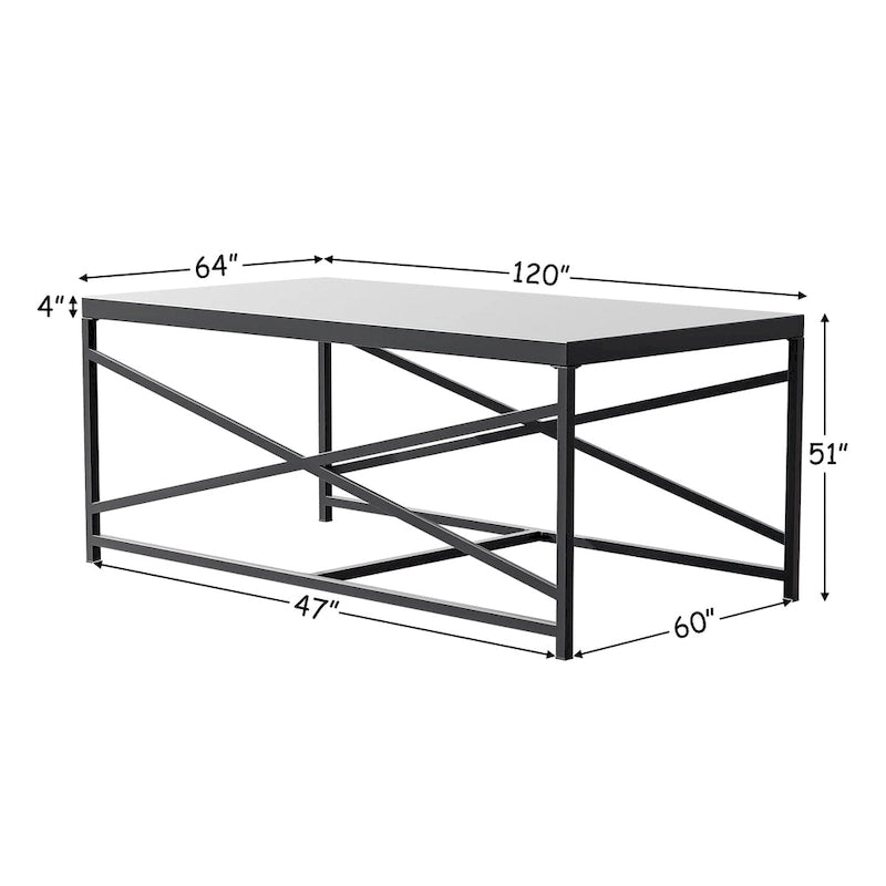 Table basse d'extérieur Cozywor pour patio, table rectangulaire en métal pour terrasse, véranda ou piscine, résistante aux intempéries